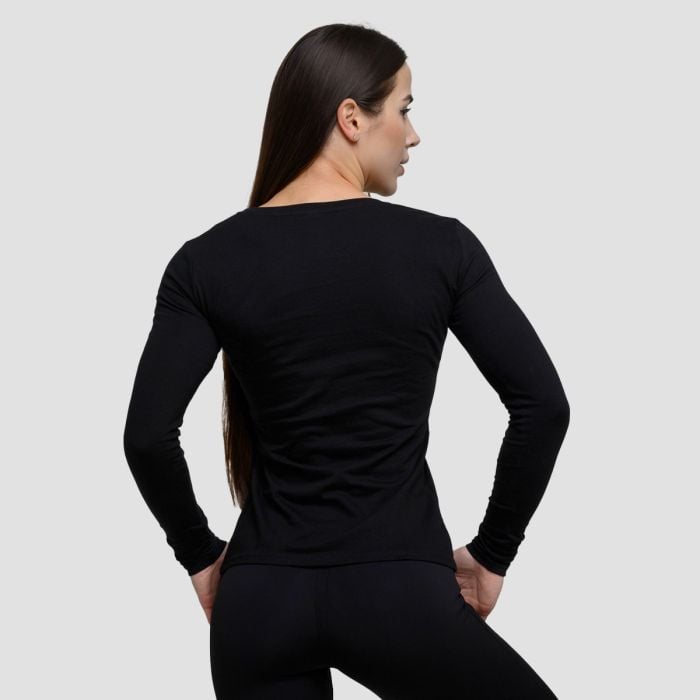 Ženska majica dugih rukava Basic Black - GymBeam XL