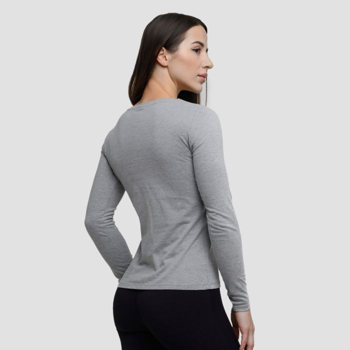 Ženska majica dugih rukava Basic Grey - GymBeam M