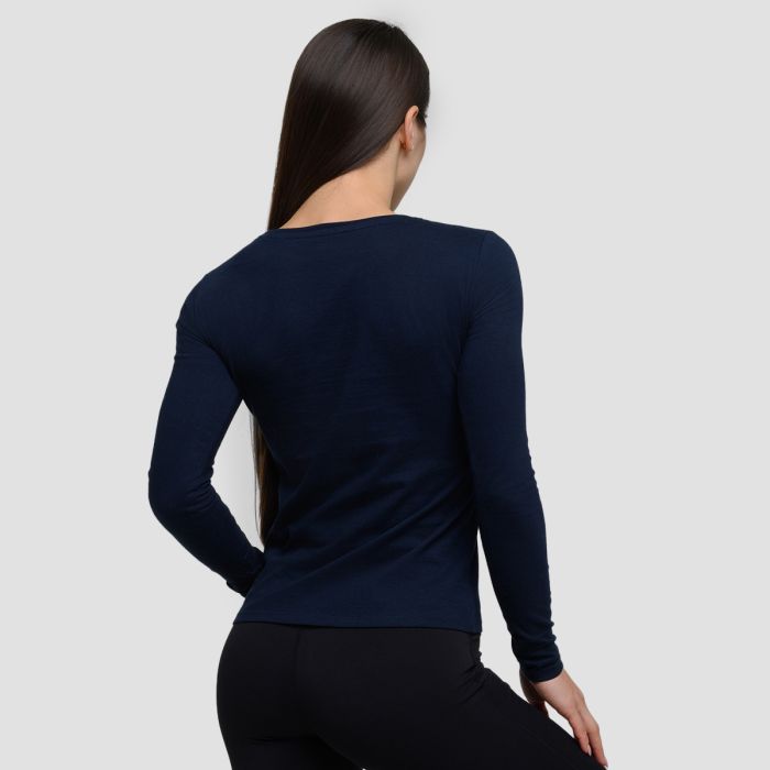 Ženska majica dugih rukava Basic Navy - GymBeam L