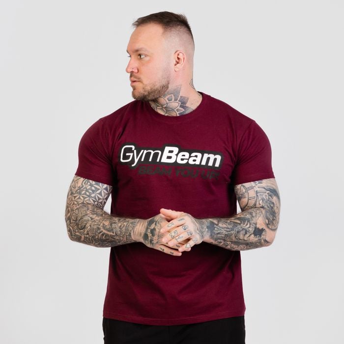 Muška majica Beam Burgundy - GymBeam