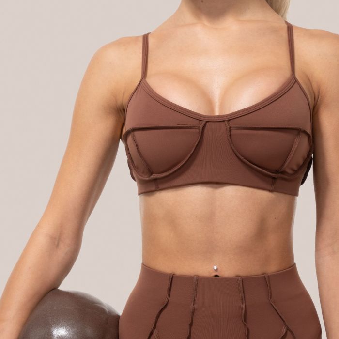 Cosmo Sports Bra Brown - GymBeam L