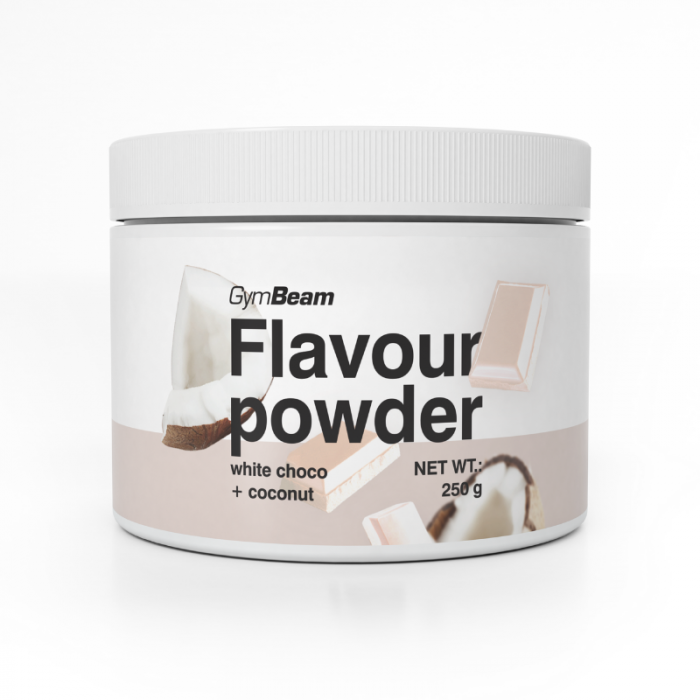 Flavour powder - GymBeam 250 g - bijela čokolada - kokos