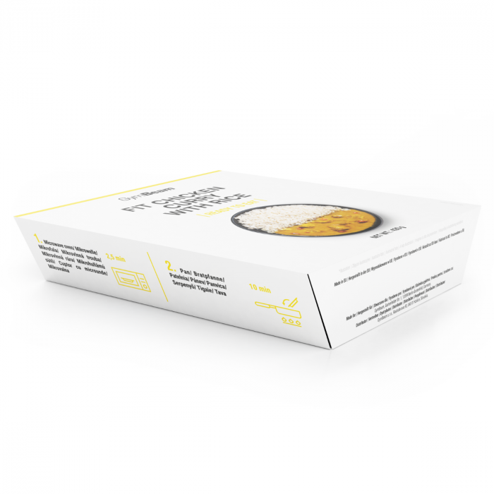 FIT Pileći curry s rižom Ready to eat - GymBeam 420 g