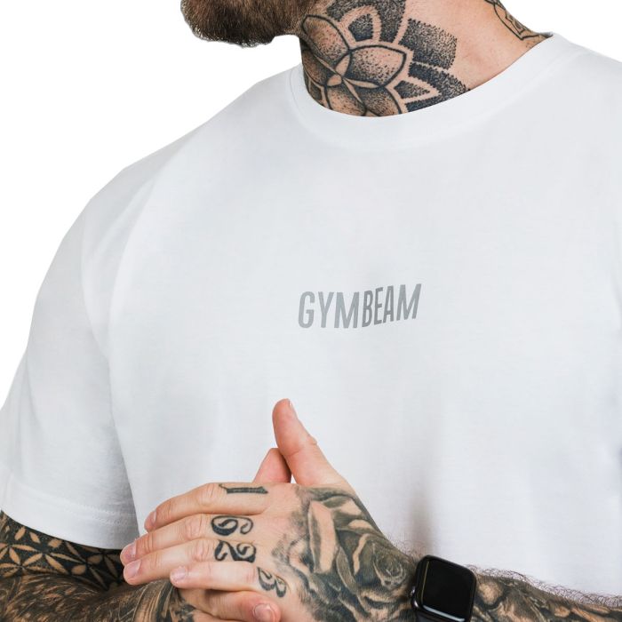 Majica kratkih rukava FIT White - GymBeam XXXL