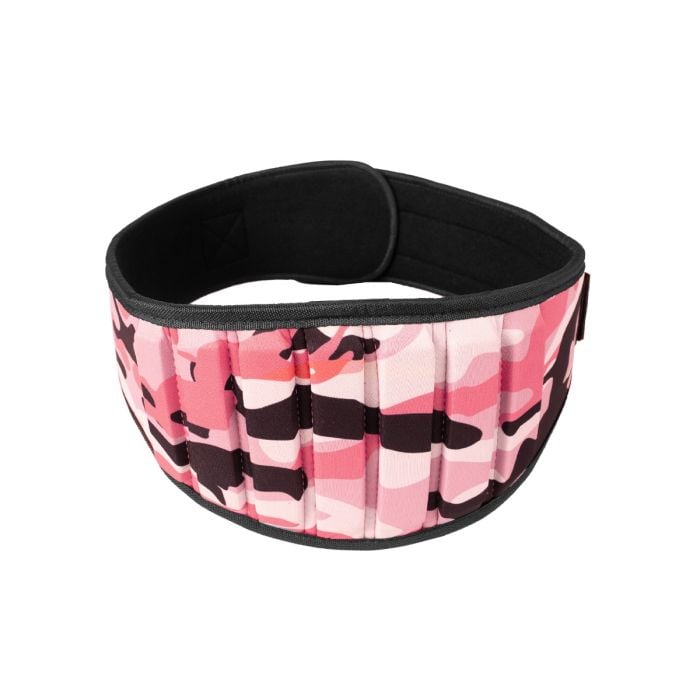 Ženski fitness remen Pink Camo – GymBeam S
