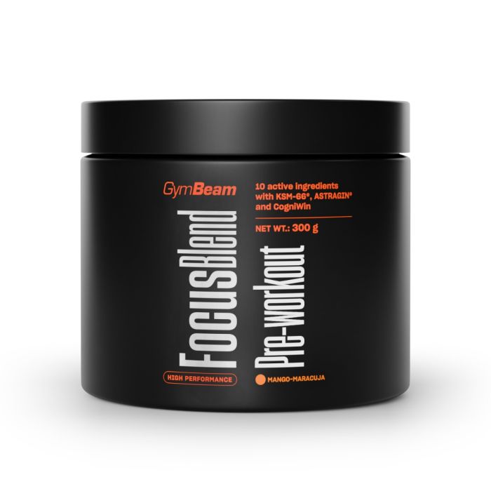 Focus Blend Pre-workout - GymBeam 300 g - mango - marakuja