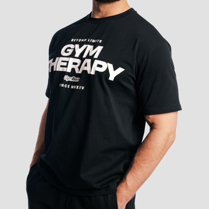 Majica Gym Therapy Black - GymBeam XXL