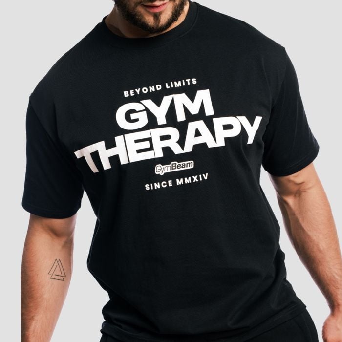 Majica Gym Therapy Black - GymBeam XXL