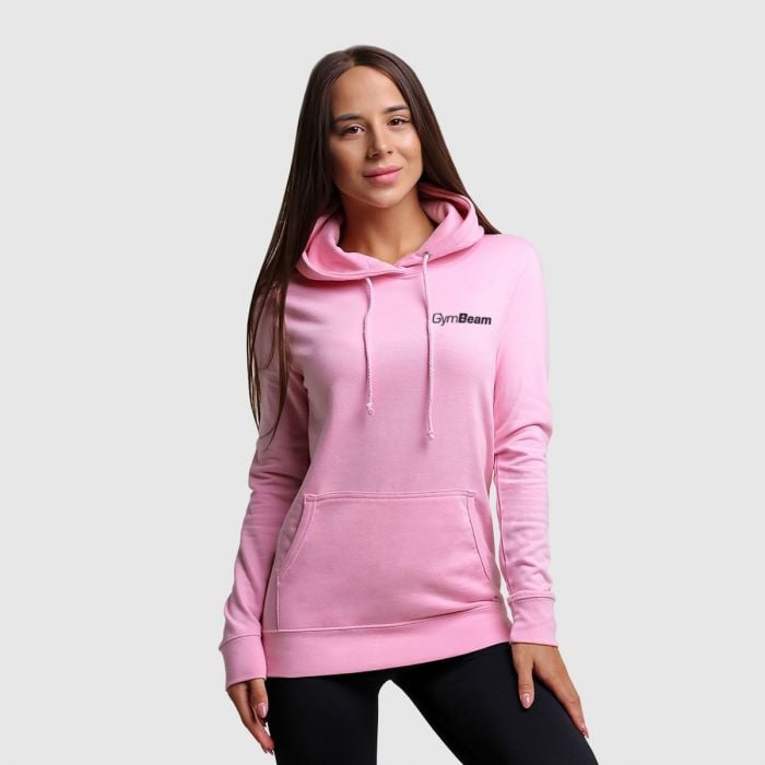 Ženska dukserica PRO Hoodie Baby pink - GymBeam XL - pink - white