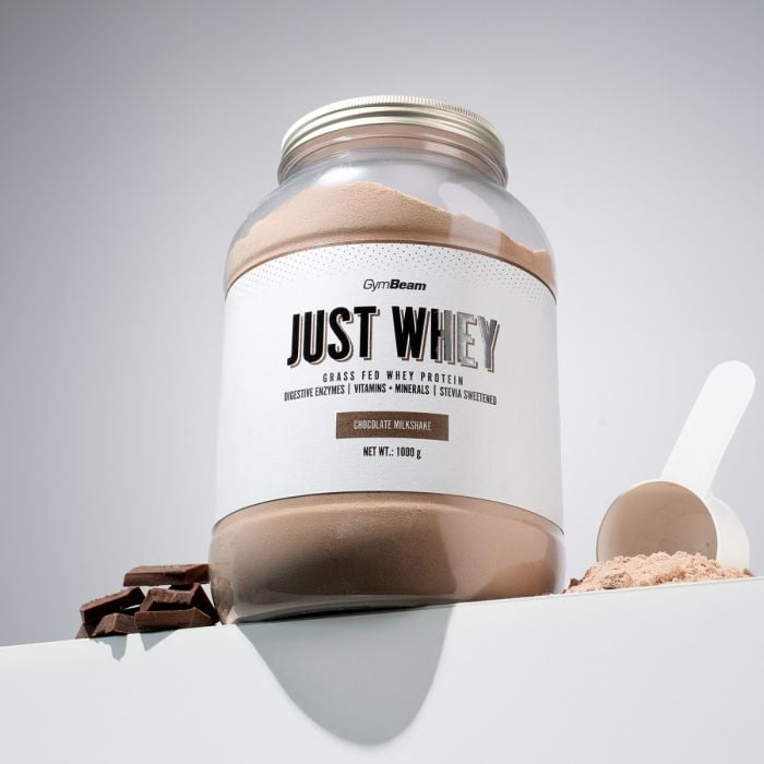 Just Whey Grass-Fed Protein – GymBeam 1000 g - čokoladni milkshake - 00