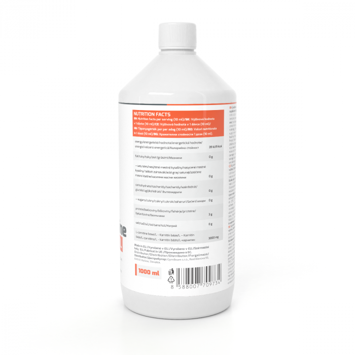 L-karnitin - GymBeam 1000 ml - naranča