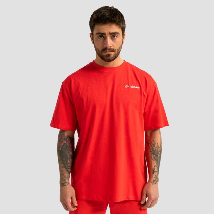 Muška oversized majica Limitless Hot Red - GymBeam