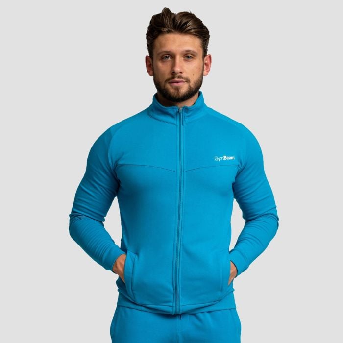 Muška dukserica Zip Up Limitless Aquamarine - GymBeam XL