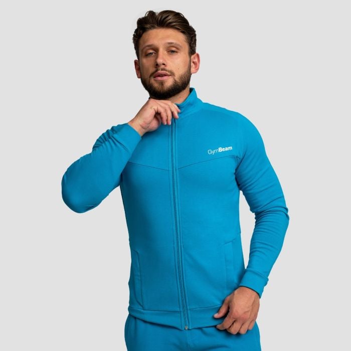 Muška dukserica Zip Up Limitless Aquamarine - GymBeam XL