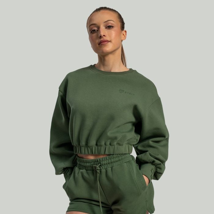 Ženska cropped dukserica Lunar Cedar Gree - STRIX S