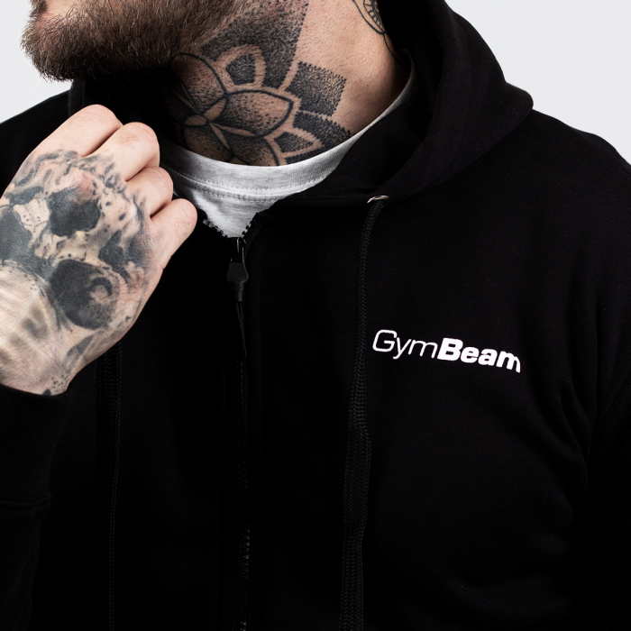 Duksa Zipper Hoodie Black - GymBeam M