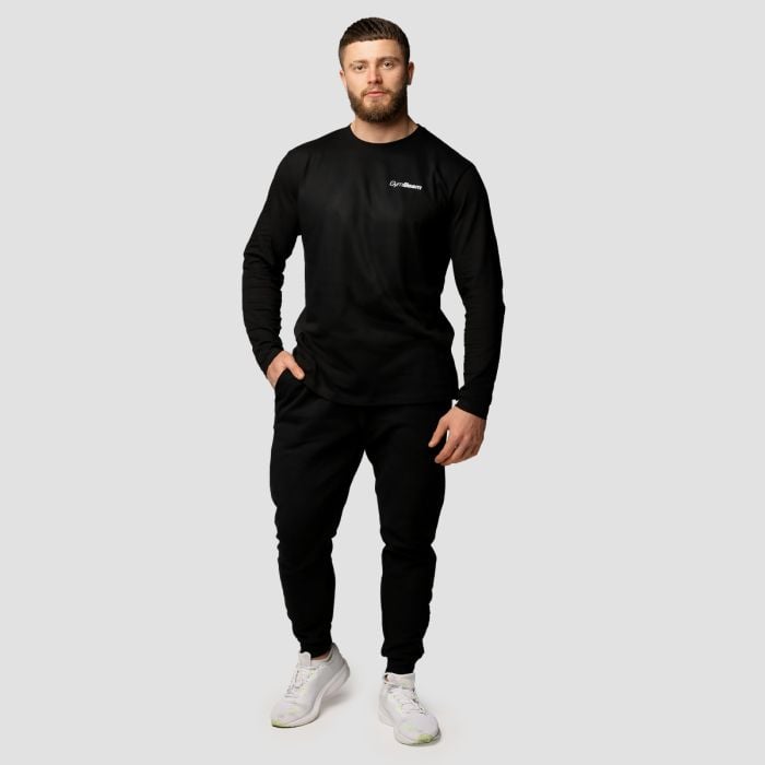 Muška majica dugih rukava Basic Black - GymBeam XL