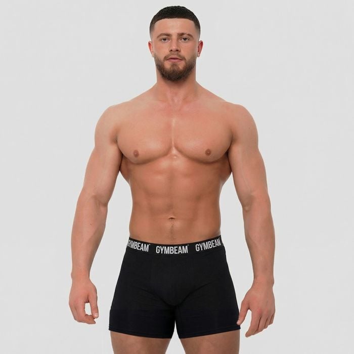 Men‘s FIT Boxers 3Pack Black - GymBeam XXXL