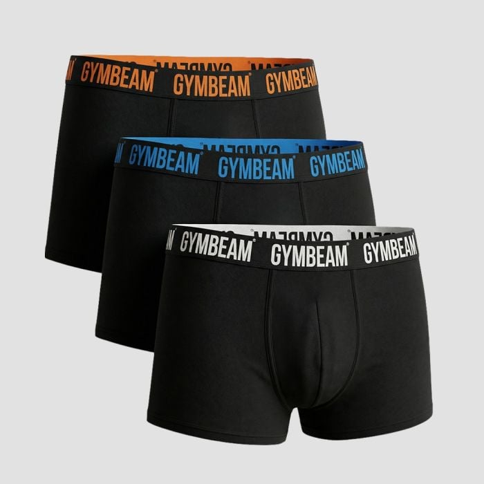 Men‘s FIT Trunks 3Pack Black - GymBeam XXXL