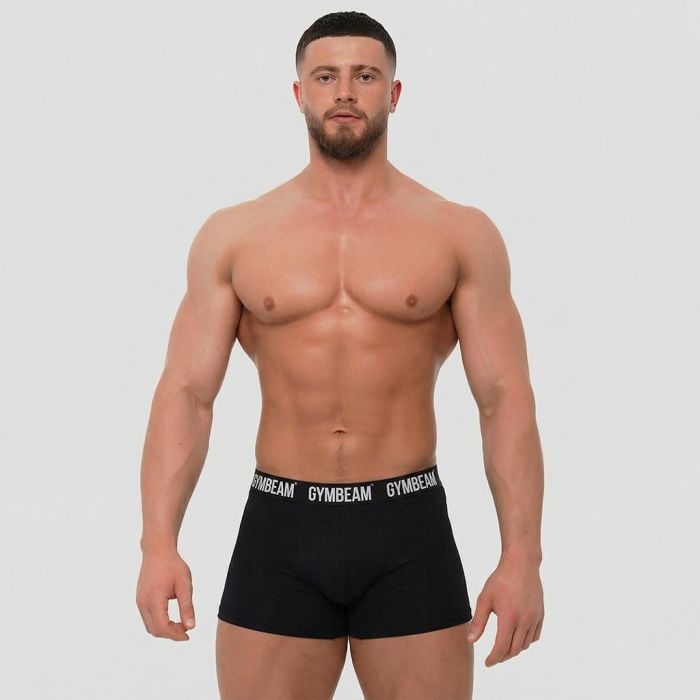 Men‘s FIT Trunks 3Pack Black - GymBeam XXXL