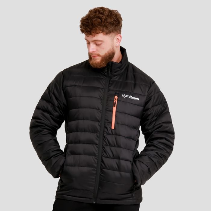 Muška puffer jakna Black/Orange - GymBeam XL