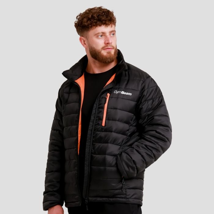 Muška puffer jakna Black/Orange - GymBeam XL
