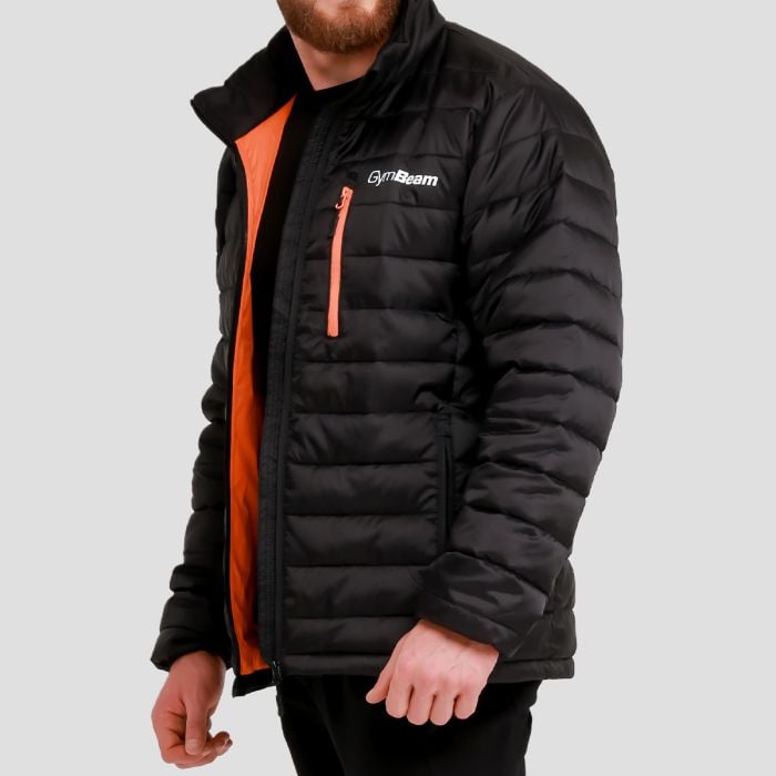 Muška puffer jakna Black/Orange - GymBeam XL
