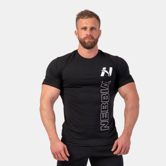 Muška majica Vertical Logo Black - NEBBIA