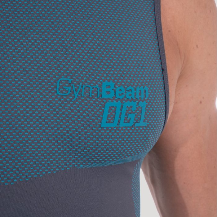 Majica bez rukava OG1 Seamless Grey/Blue - GymBeam XL