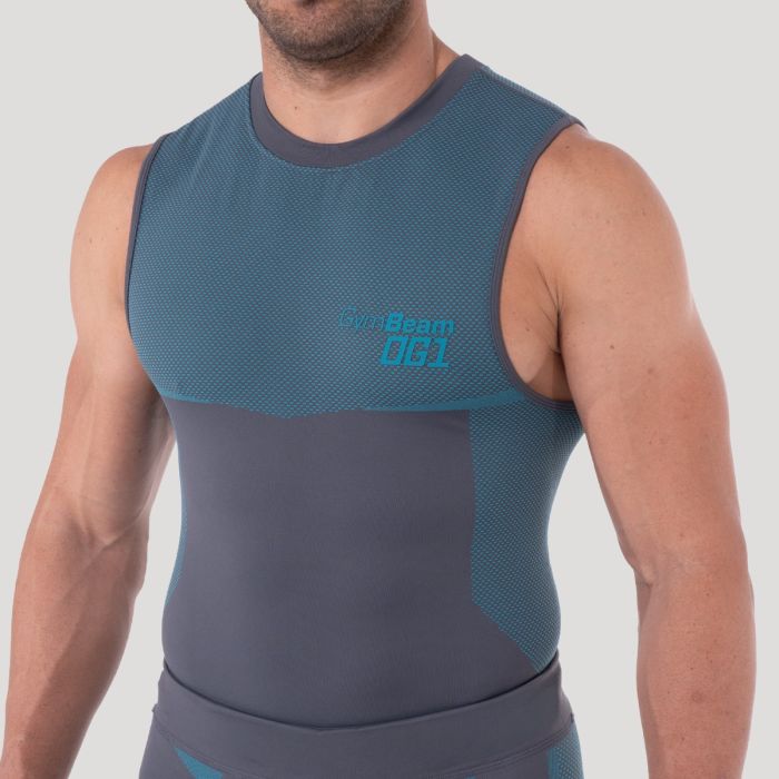 Majica bez rukava OG1 Seamless Grey/Blue - GymBeam XL