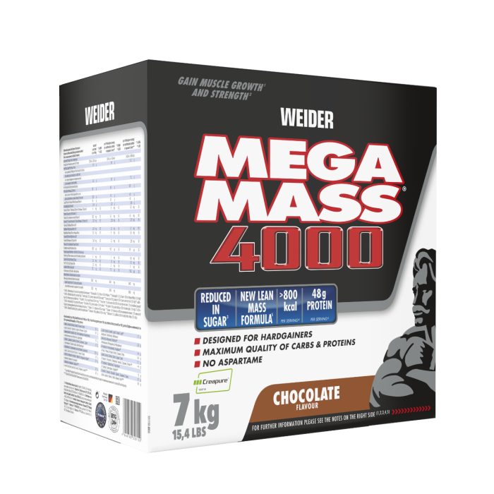 Gainer Giant Mega Mass 4000 - Weider 7000 g - vanilija