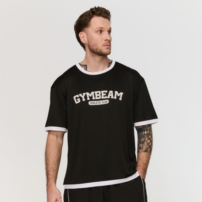 Muška oversized majica kratkih rukava Varsity Black - GymBeam XL