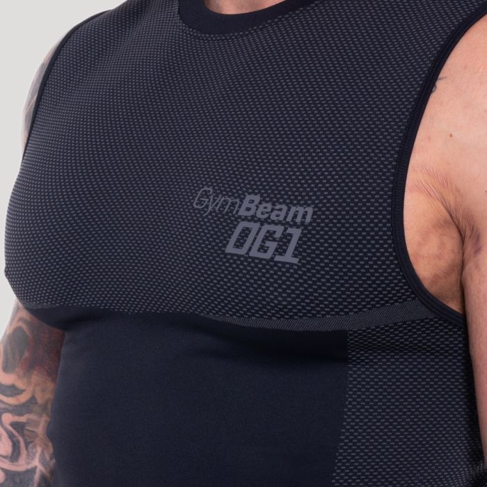 Majica bez rukava OG1 Seamless Black/Grey - GymBeam XL
