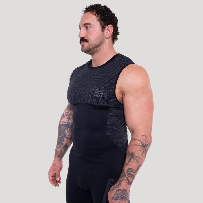 Majica bez rukava OG1 Seamless Black/Grey - GymBeam XL
