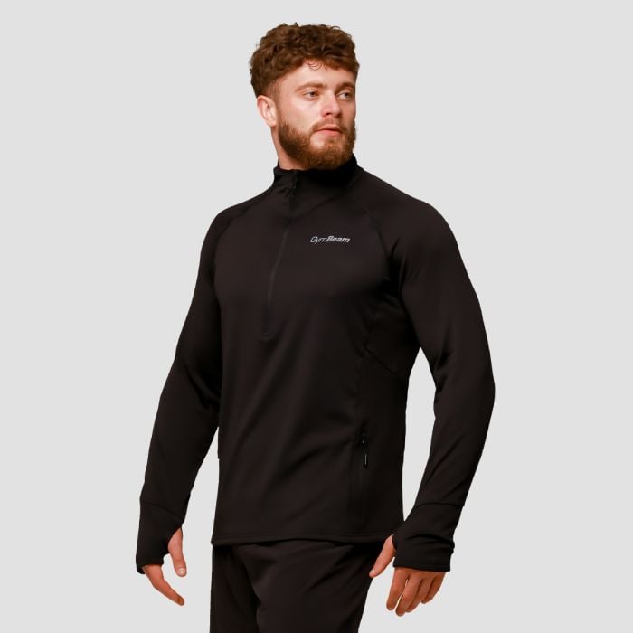 Majica za trčanje Pulse 1/2 Zip Black - GymBeam L