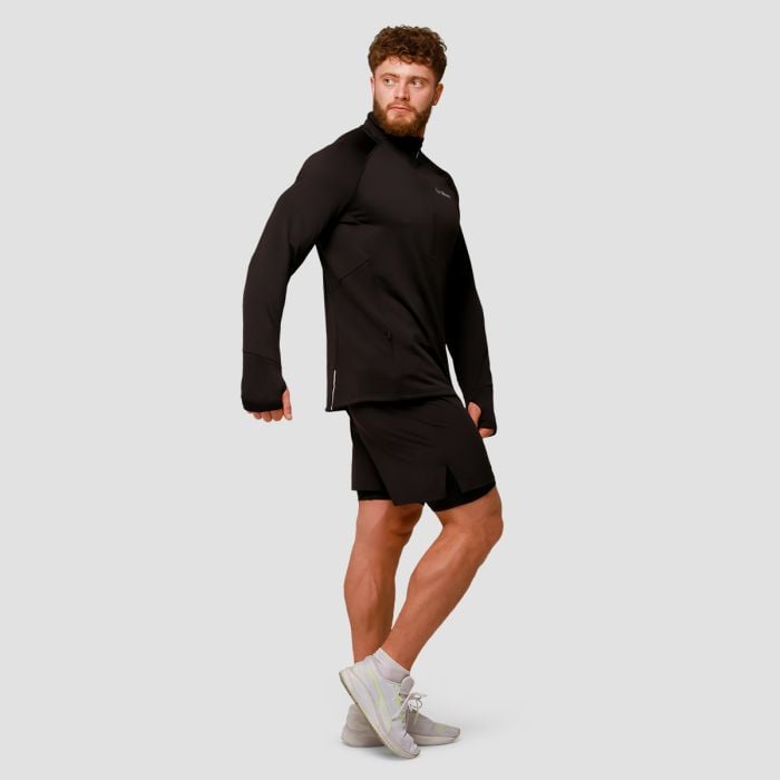 Majica za trčanje Pulse 1/2 Zip Black - GymBeam L