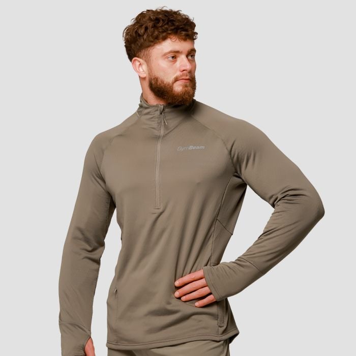 Majica za trčanje Pulse 1/2 Zip Vetiver - GymBeam XL