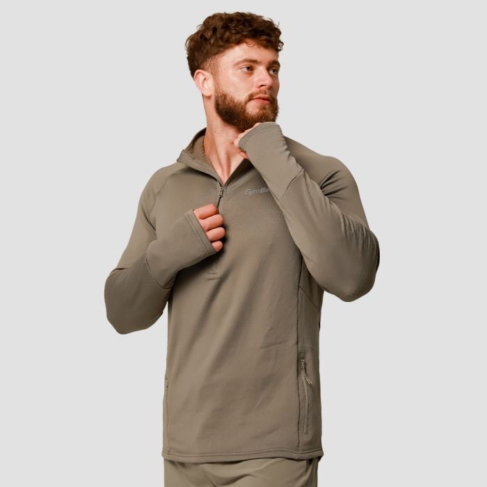 Majica za trčanje Pulse 1/2 Zip Vetiver - GymBeam XL