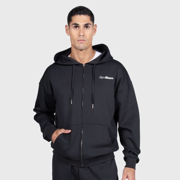 Dukserica Relay Zip Black - GymBeam L