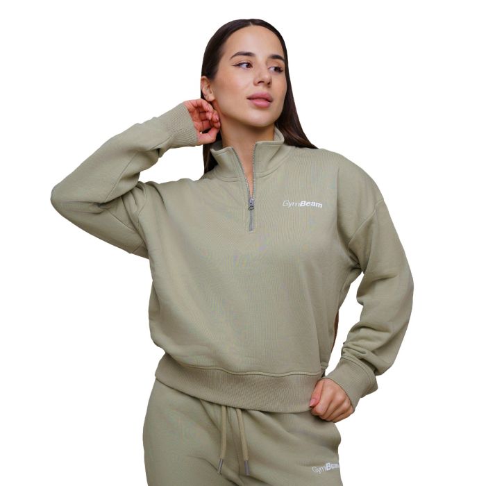 Ženska dukserica Agile 1/2 Zip Sage - GymBeam XL