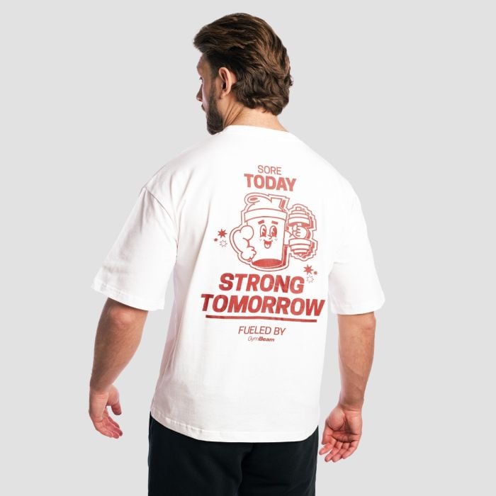 Majica Shaker Boxy White - GymBeam XL