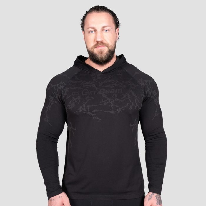 Majica dugih rukava Static Black -GymBeam XXL