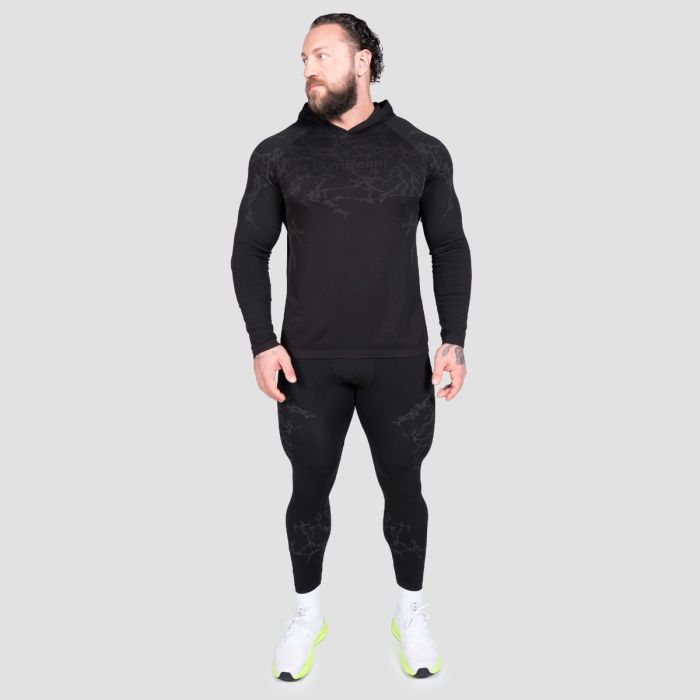 Majica dugih rukava Static Black -GymBeam XXL