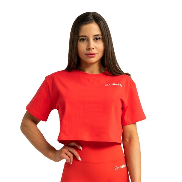 Ženski Crop Top Limitless Hot Red - GymBeam XS