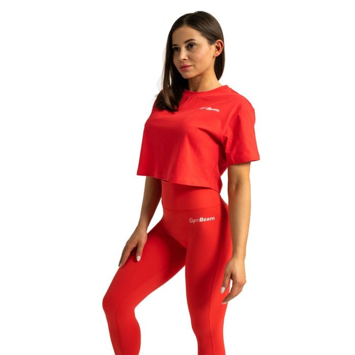 Ženski Crop Top Limitless Hot Red - GymBeam XS