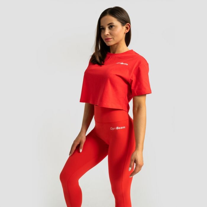 Ženski Crop Top Limitless Hot Red - GymBeam XS