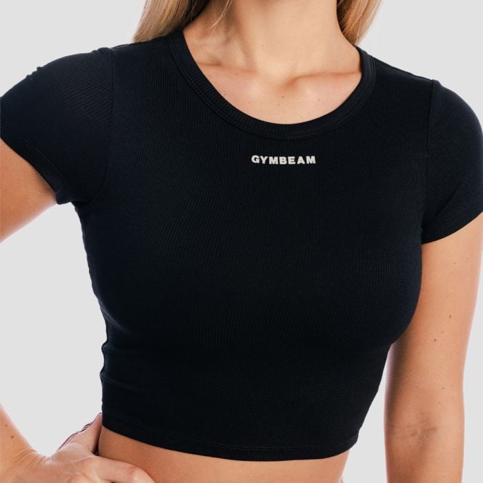 Ženski Crop Top Aura Black - GymBeam S