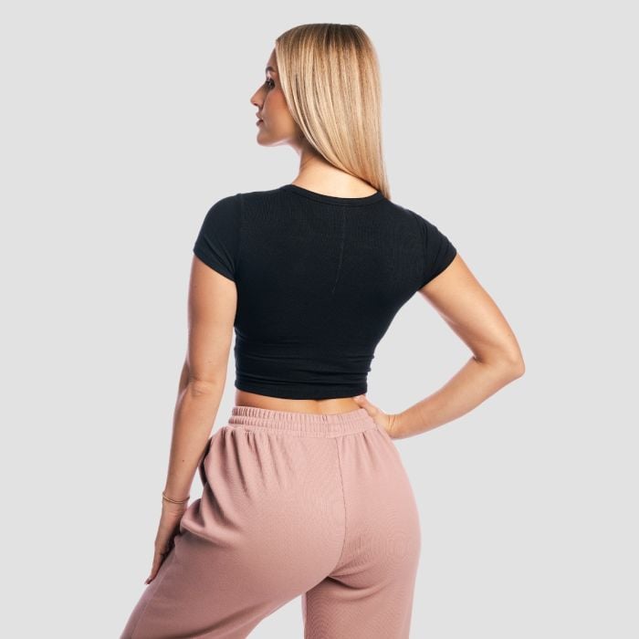 Ženski Crop Top Aura Black - GymBeam S