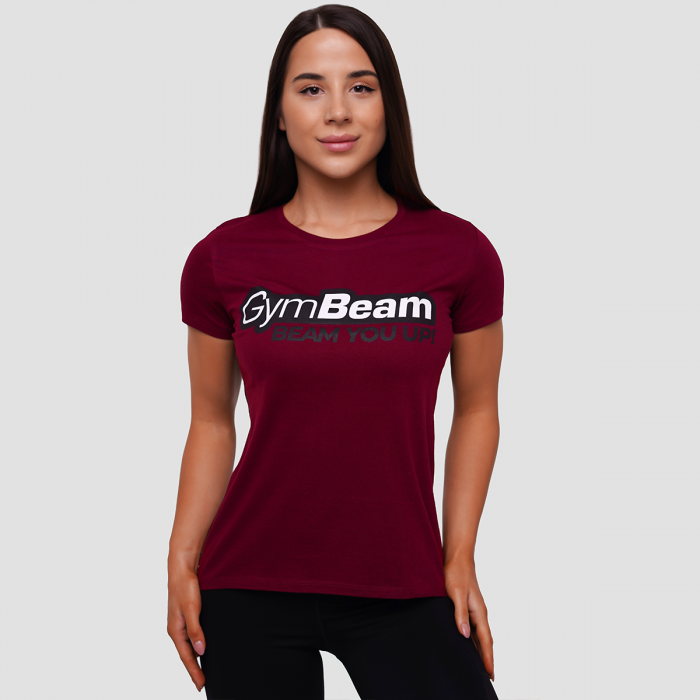Ženska majica Beam Burgundy - GymBeam L