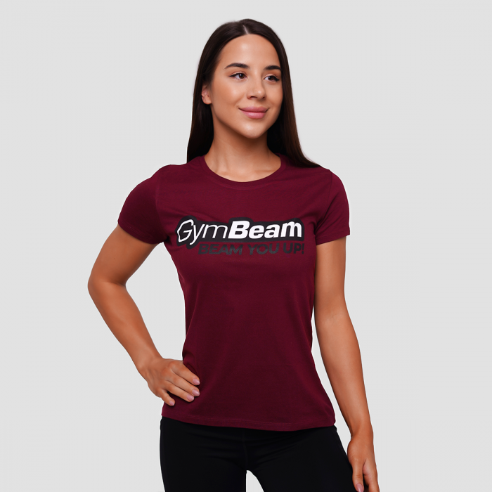 Ženska majica Beam Burgundy - GymBeam